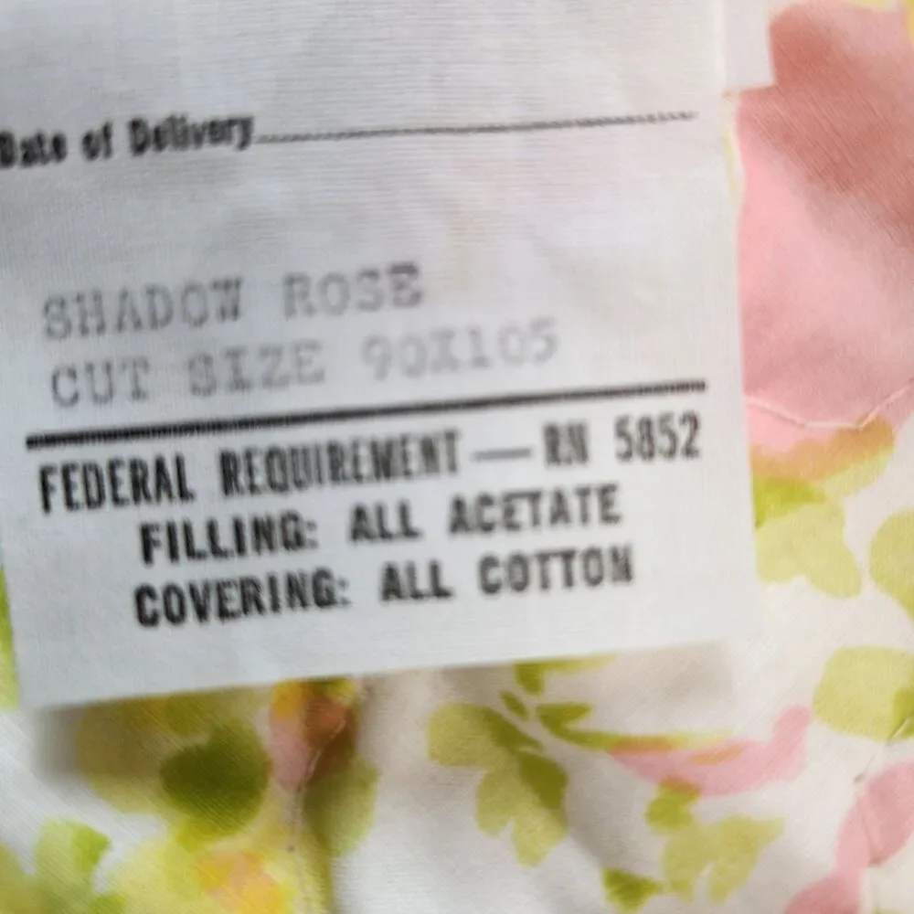 Vintage Barclay Home Full Quilted Coverlet Shadow Rose NEW 90
